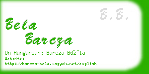 bela barcza business card